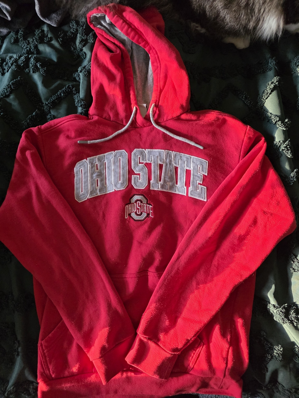 Ohio State Red Pullover Hoodie with Embroidered Logo
